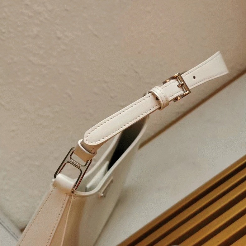 White Prada Cleo Large Bag Fake
