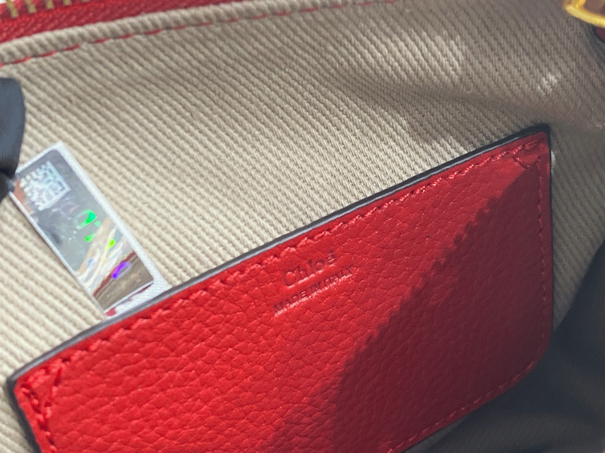 Top Quality Knockoff Chloe Marcie Mini Double Carry Bag in Red Grained Leather