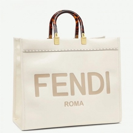 Top Quality Fake Fendi Sunshine Large Tote Bag In White Calfskin