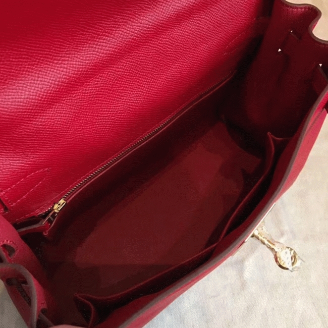 Red Epsom Replica Hermes Kelly 32cm Sellier Classic Bag