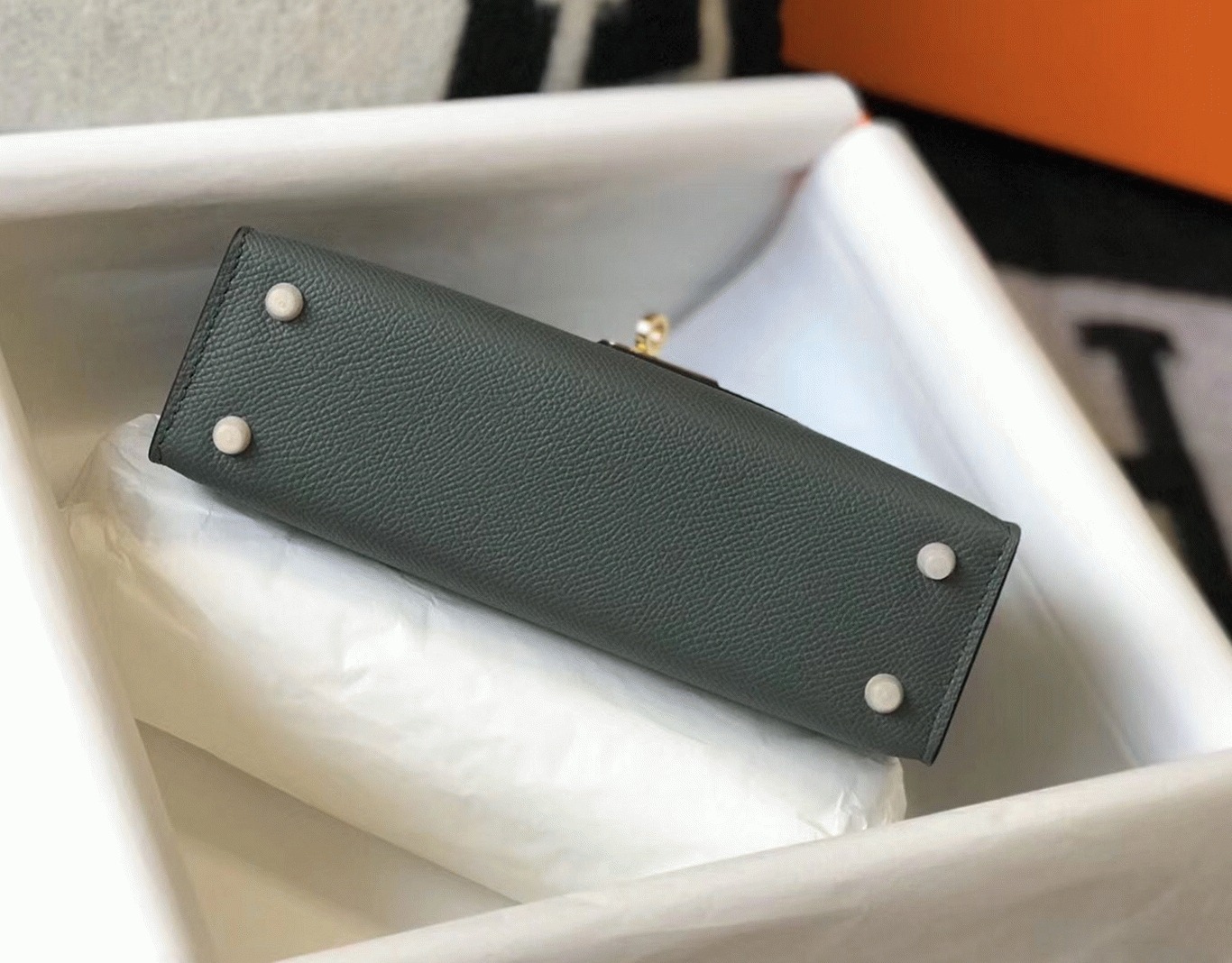 Hermes Kelly Mini II Bag Fake in Vert Amand