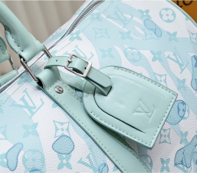 LV Keepall Bandouliere 50 In Crystal Blue