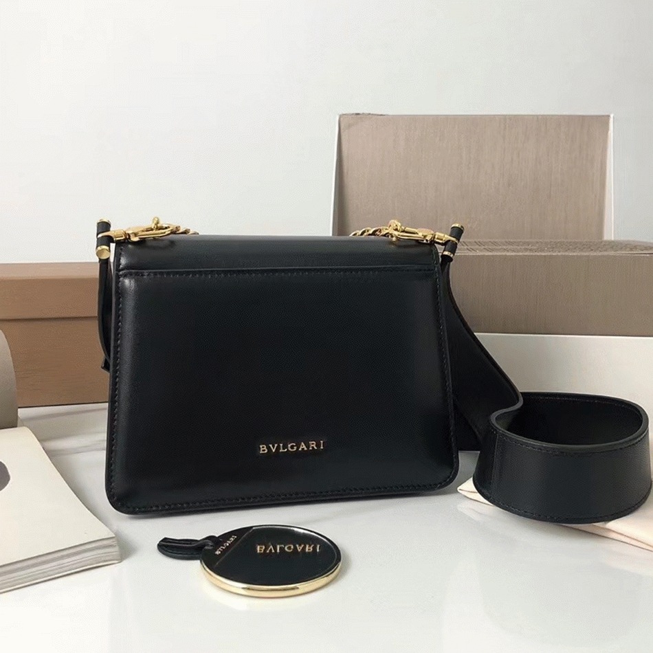 Replica Bvlgari Serpenti Forever Small Crossbody Bag with Chain Black