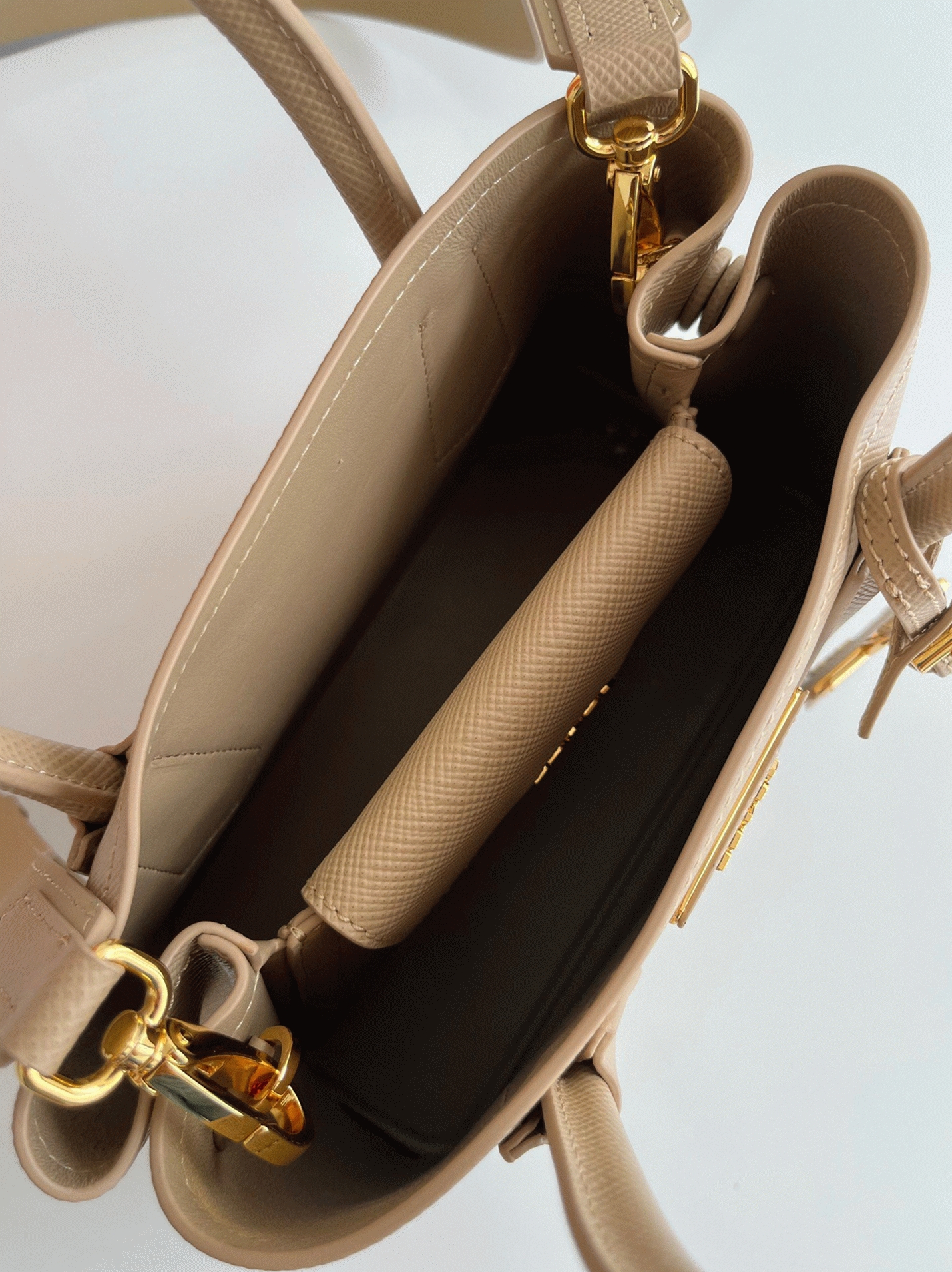Beige Prada Double Mini Bag Fake