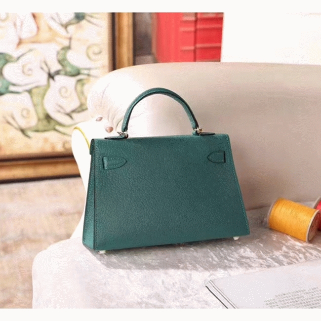Malachite Chevre Replica Luxury Hermes Kelly 20cm Bag