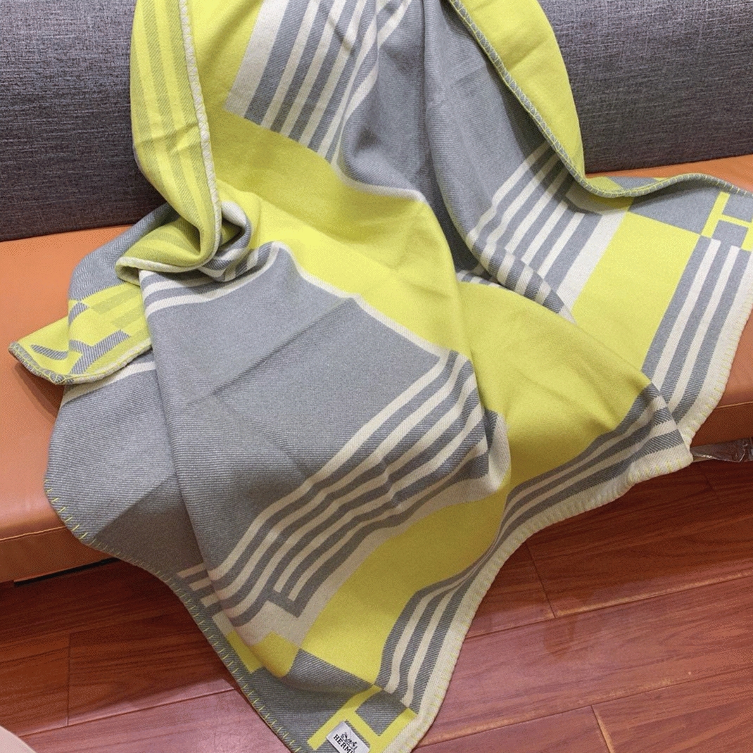 Top replica Hermes Ithaque blanket in tilleul wool and cashmere