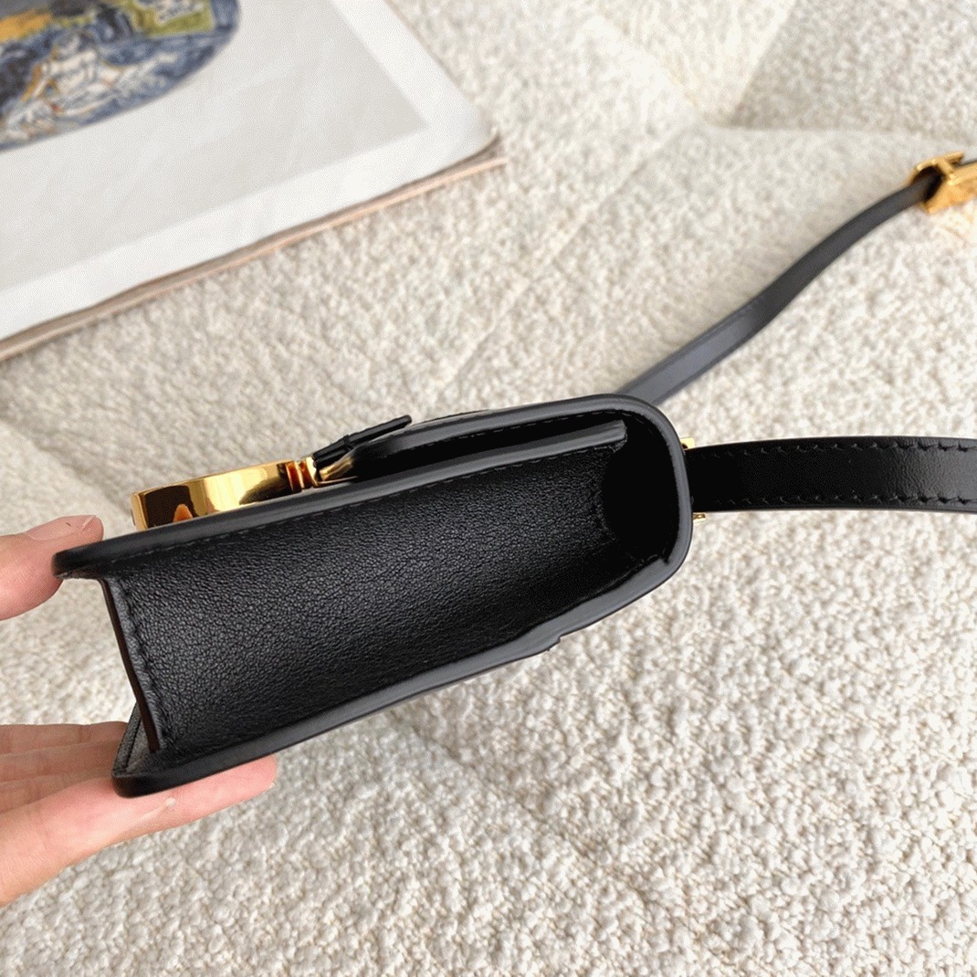Dior 30 Montaigne Micro Bag Fake in Black Box Calfskin