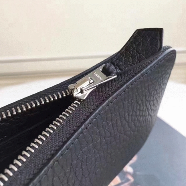Black AAA Replica Hermes Wallet Azap Zipped