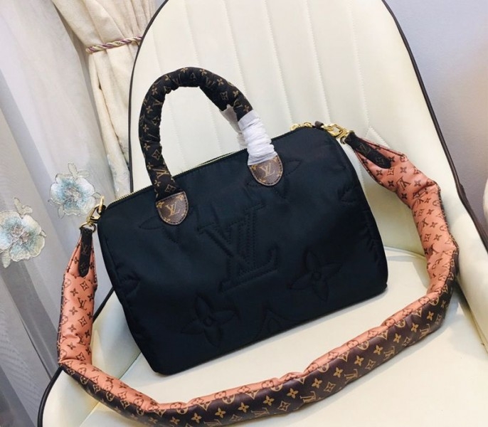 Louis Vuitton Econyl Regenerated Nylon Speedy Bandouliere 30 Handbag In Black