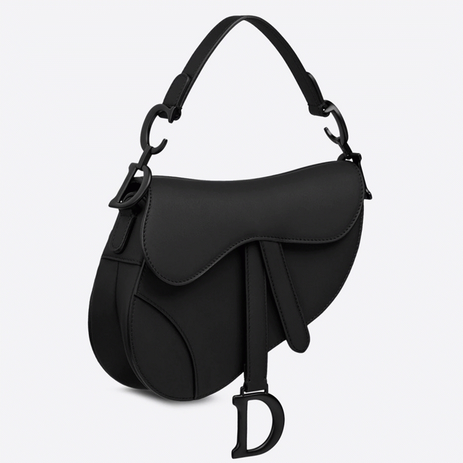 Dior Saddle Mini Bag Knockoff in Black Ultramatte Calfskin