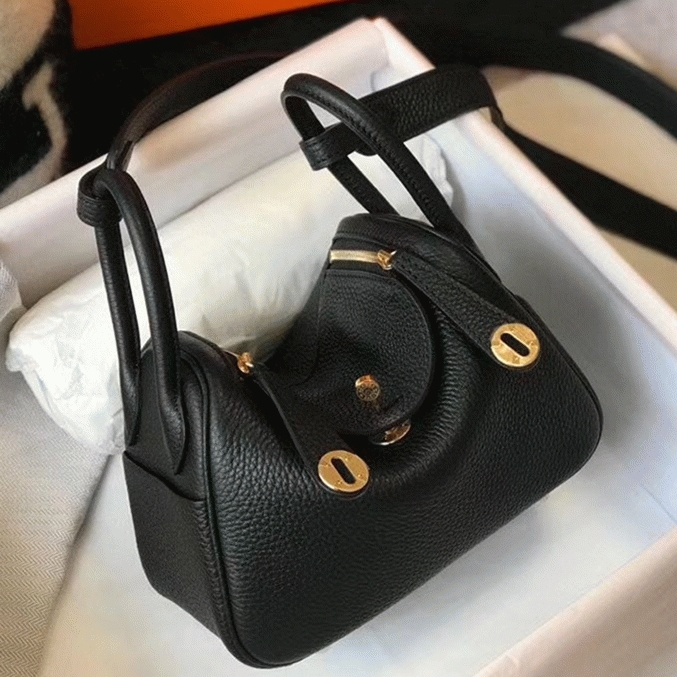 Fake Hermes Lindy Mini handbag in black