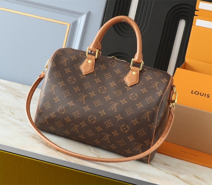 Louis Vuitton Monogram Canvas Soft Speedy 30 Boho Handbag In Tan