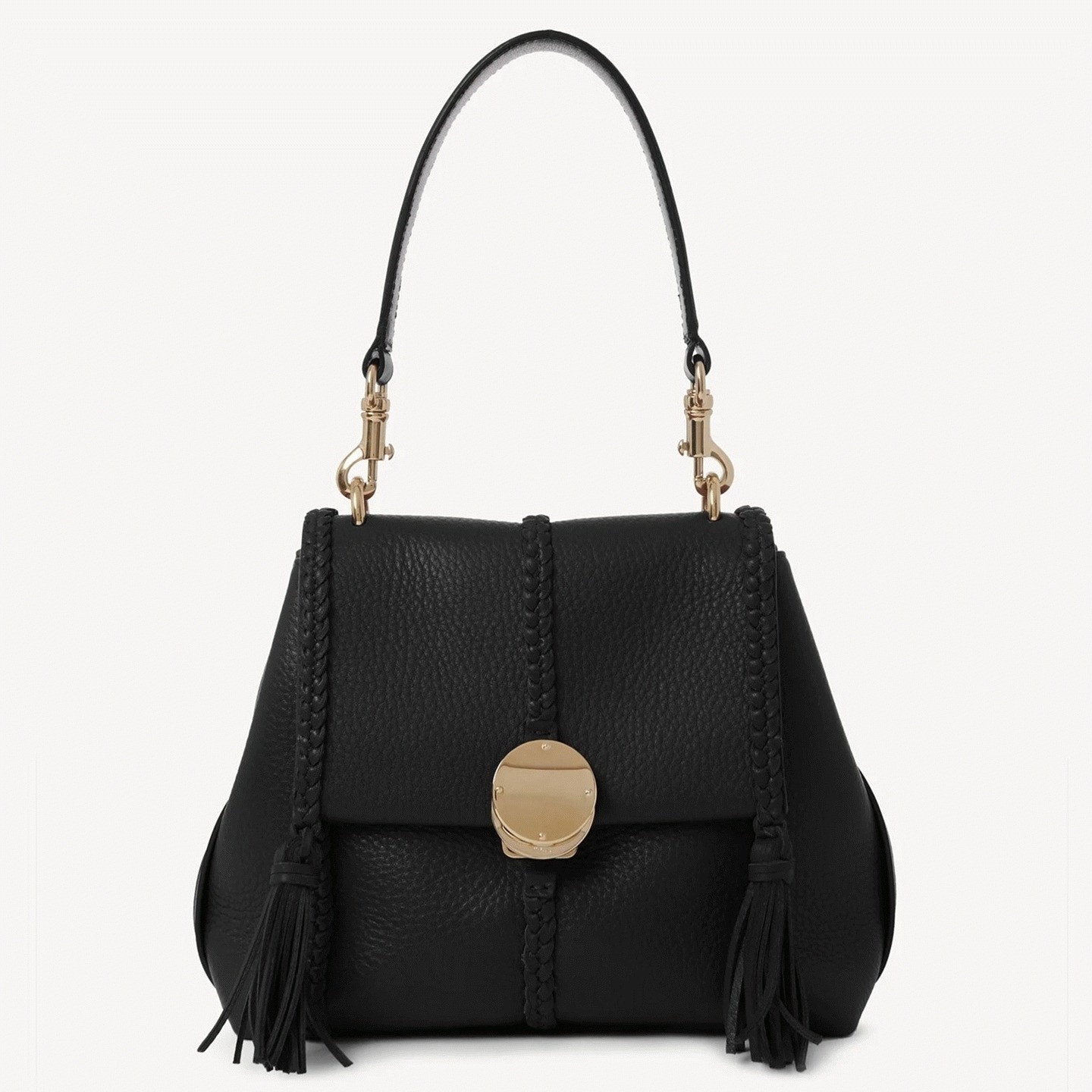 Top Quality Replica Chloe Penelope Small Shoulder Bag in Black Grained Calfskin