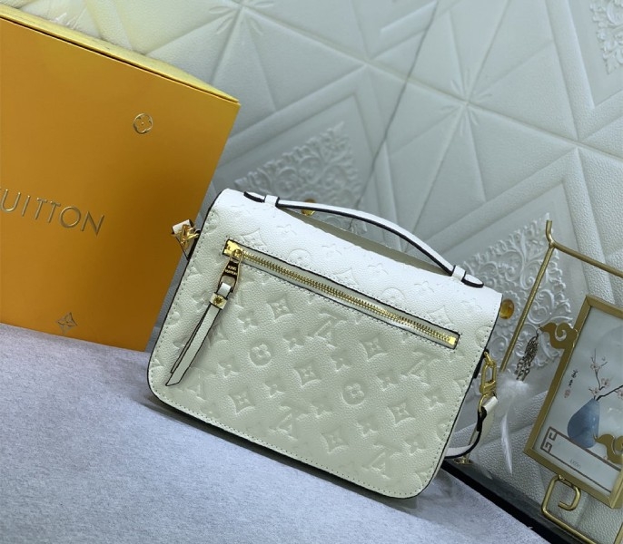 LV Monogram Empreinte Leather Metis In Cream M46552