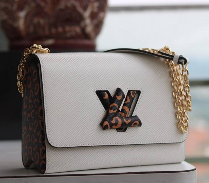 Louis Vuitton Epi Leather Jungle Edition Twist MM Bag In Optic White
