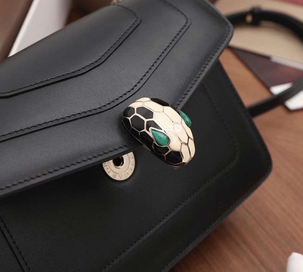 Replica Bvlgari Serpenti Forever Small Cross-body Bag Black Calfskin