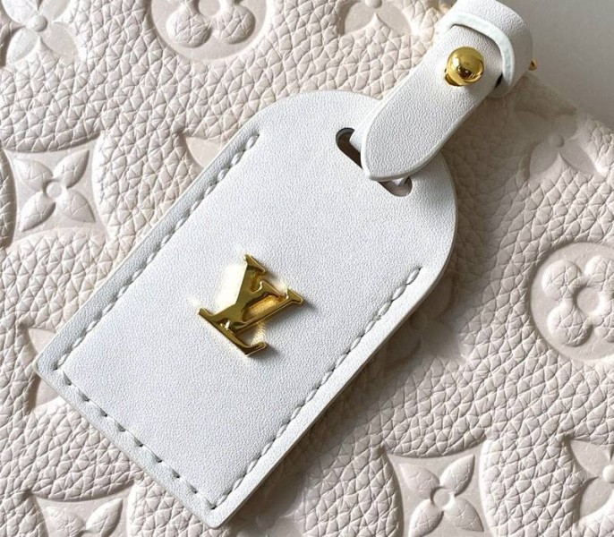 Louis Vuitton Monogram Empreinte Petite Malle Souple Handbag In Cream