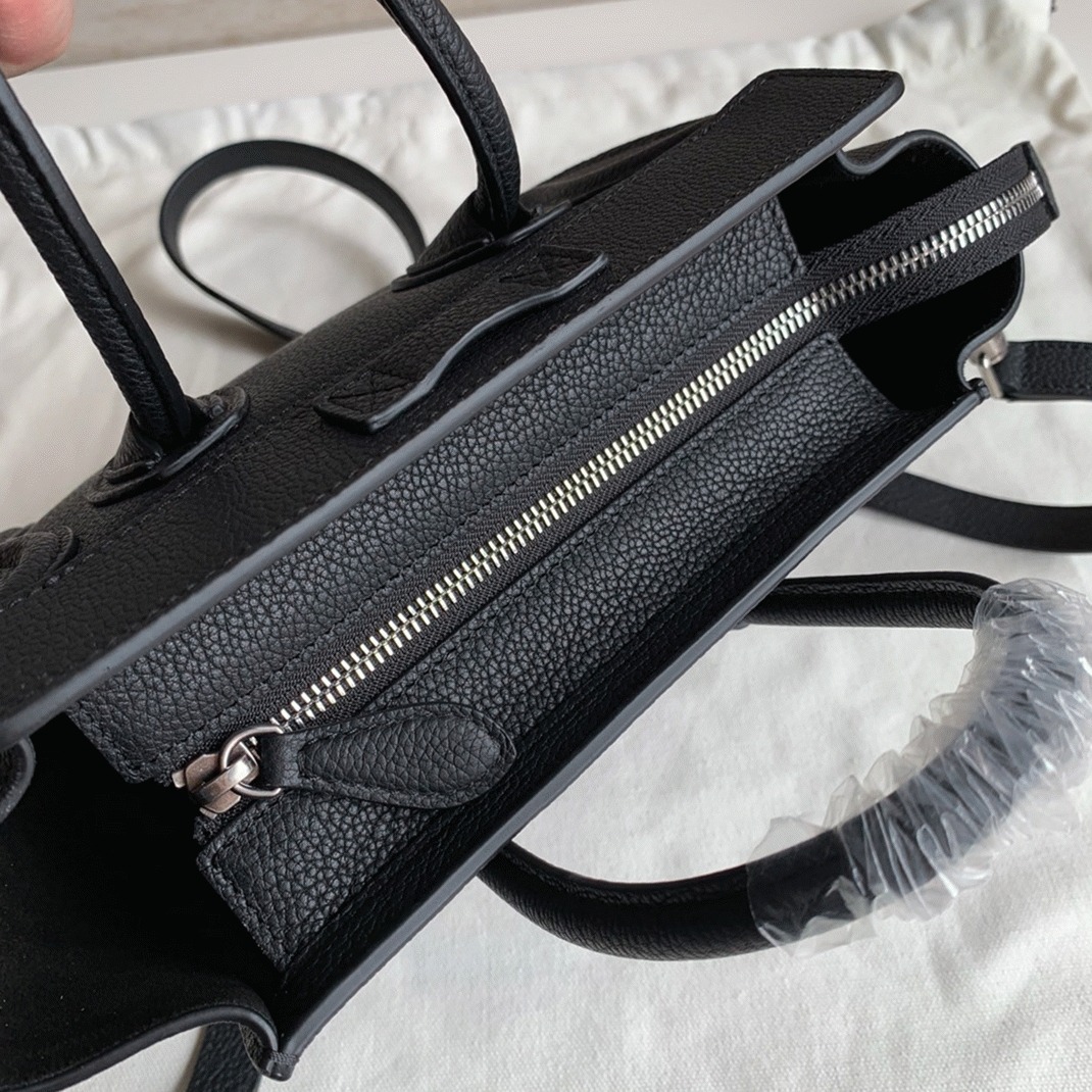 Celine Nano Luggage Tote Bag Replica in Black