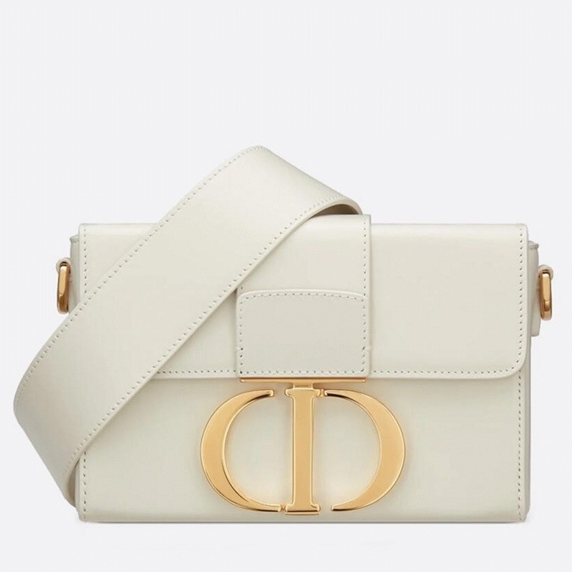Dior 30 Montaigne Box Bag Knockoff in White Box Calfskin