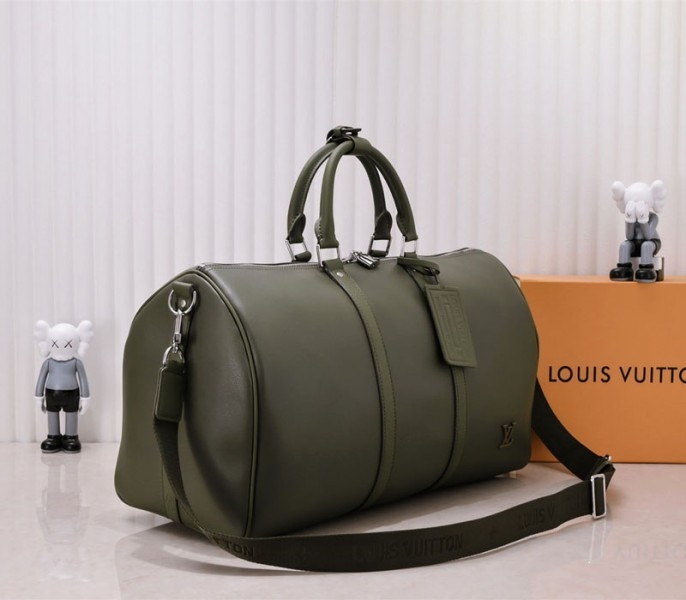 Louis Vuitton Aerogram Keepall Bandouliere 50 Travel Bag In Khaki