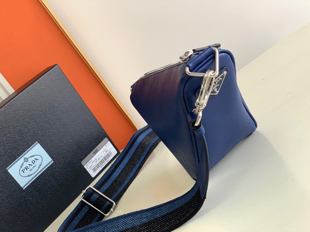Prada Triangle Shoulder Bag Replica in Blue