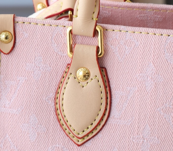 Monogram Denim OnTheGo PM In Washed Pink