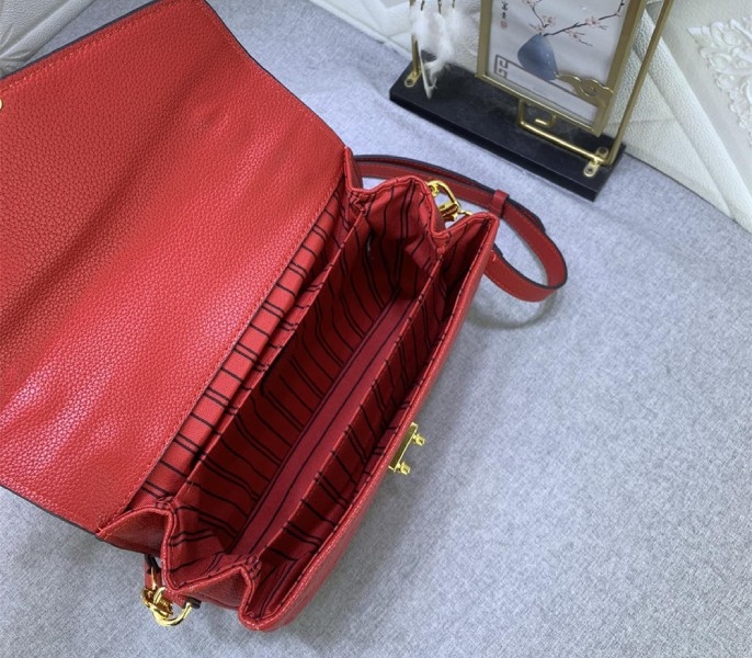 LV Monogram Empreinte Leather Metis In Red