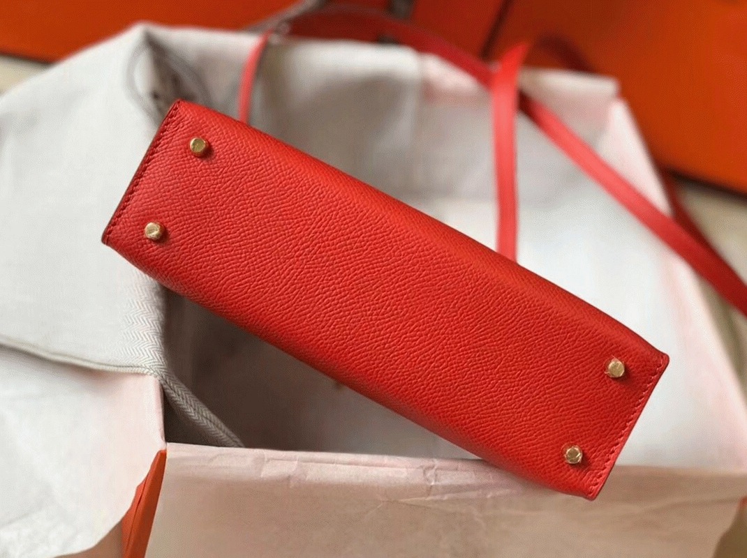 Hermes Kelly Mini II Bag Replica in Rouge Casaque