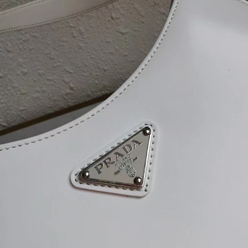 White Prada Cleo Large Bag Fake