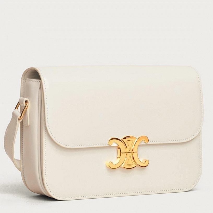 Top Quality Fake Celine Triomphe Teen Bag In White