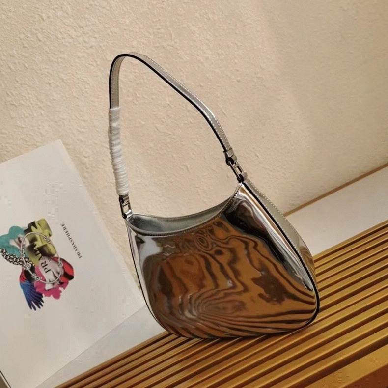 Silver Prada Cleo Small Bag Fake
