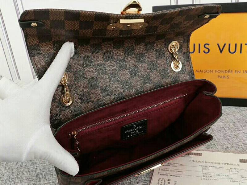 Louis Vuitton Damier Ebene Canvas Vavin PM Bag In Bordeaux Red