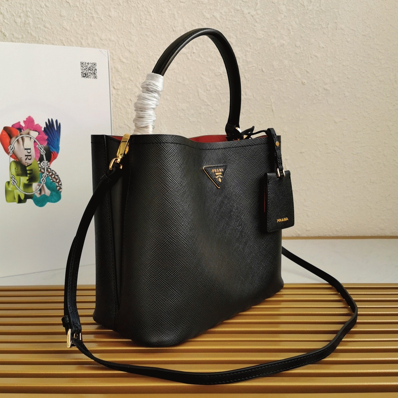 Black Prada Large Panier Bag Knockoff
