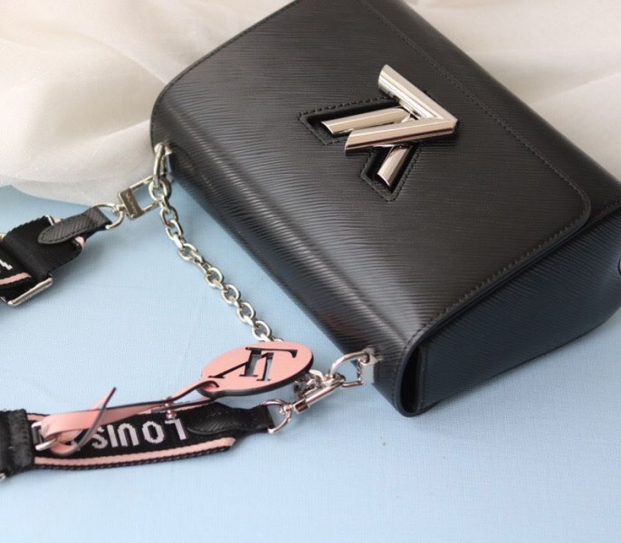 Louis Vuitton Monogram Empreinte Bold Printed Pattern Twist MM Bag In Black