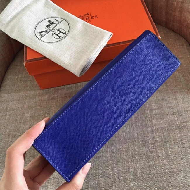 Electric Blue Epsom Replica Hermes Kelly Pochette Bright Purse