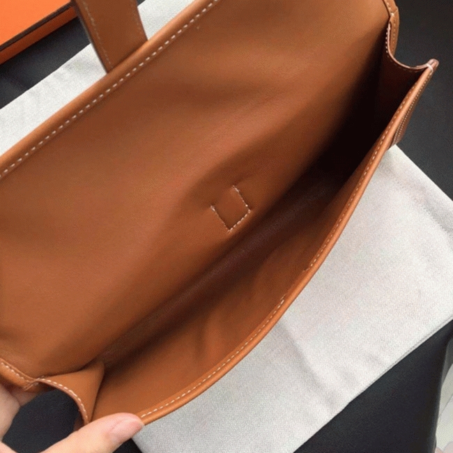 Gold Swift Leather Imitation Hermès Jige Elan 29 Elegant Pochette