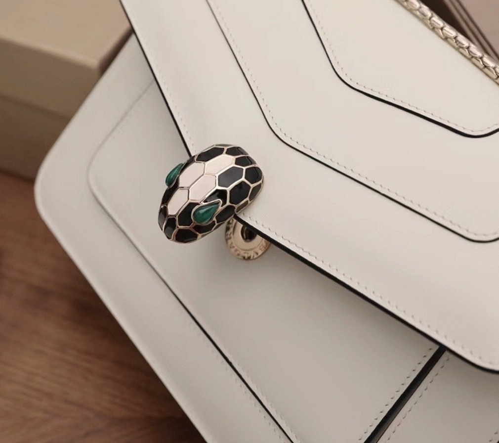 Replica Bvlgari Serpenti Forever Medium Shoulder Bag White Calfskin