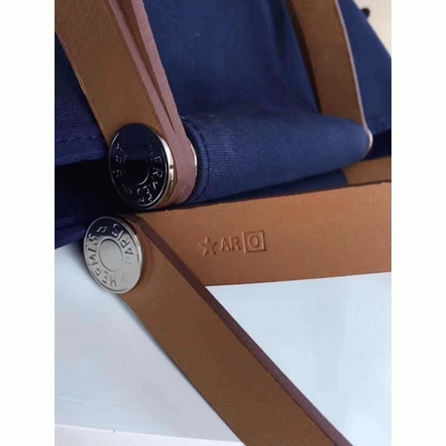 Dark Blue Canvas Knockoff Hermes Cabag Elan Casual Tote