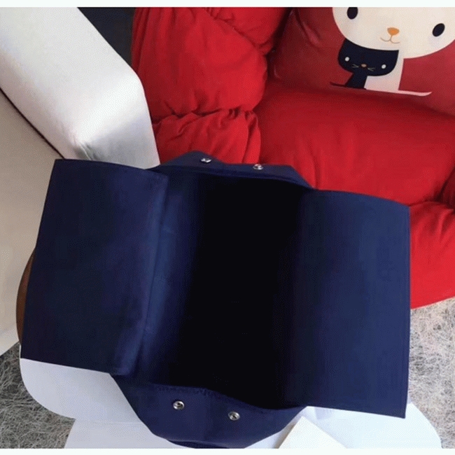 Dark Blue Canvas Knockoff Hermes Cabag Elan Casual Tote