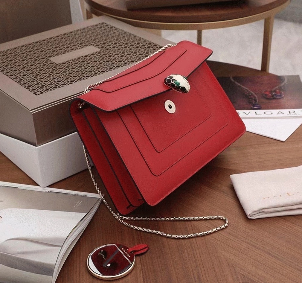 Replica Bvlgari Serpenti Forever Large Shoulder Bag Red Calfskin