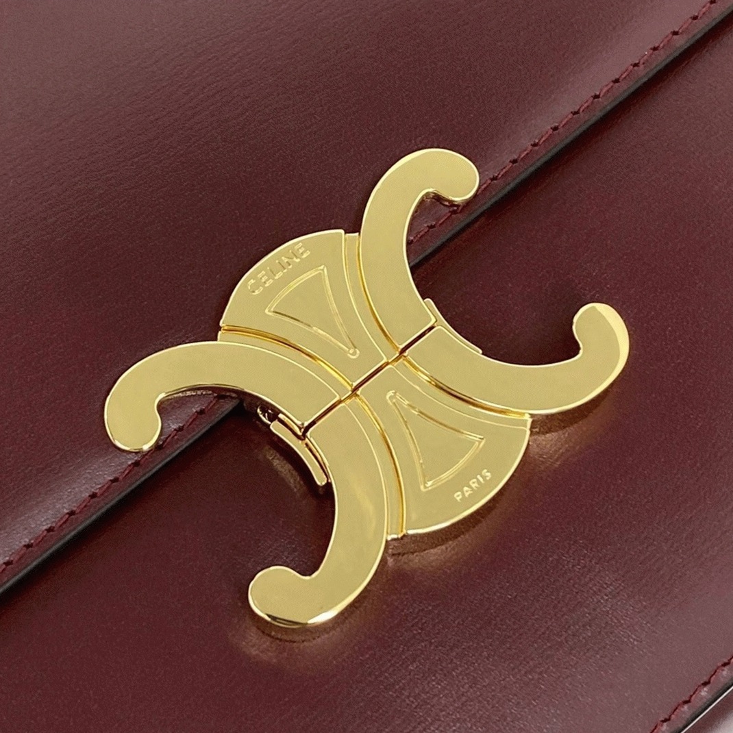 Top Quality Replica Celine Triomphe Medium Bag In Bordeaux