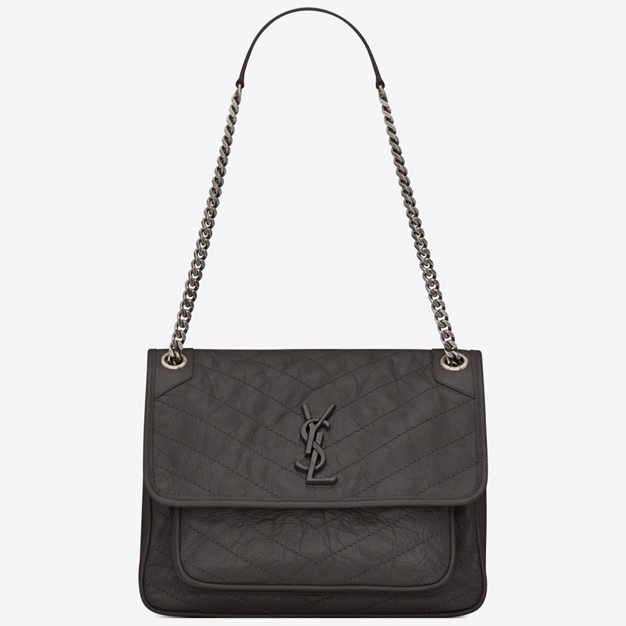 Replica Saint Laurent Niki Medium Chain Bag Dark Grey