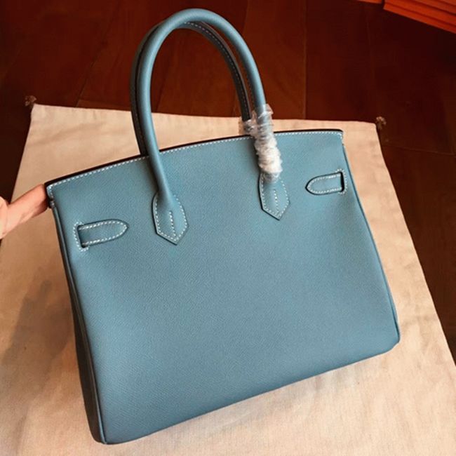 Blue Jean Hermes Birkin 30cm Imitation Handbag