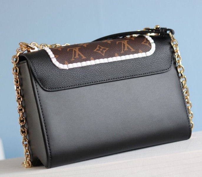 Louis Vuitton Twist MM Canvas Trompe loeil Braid Bag In Black