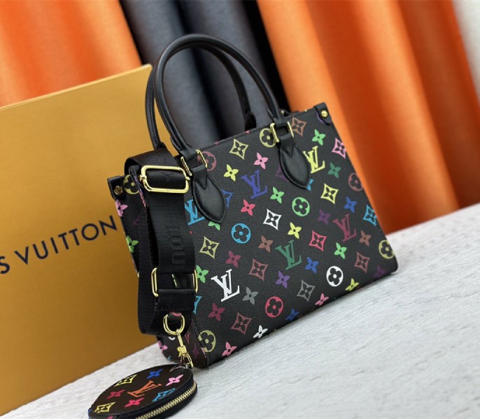 Louis Vuitton X TM Multicolored Onthego PM In Black