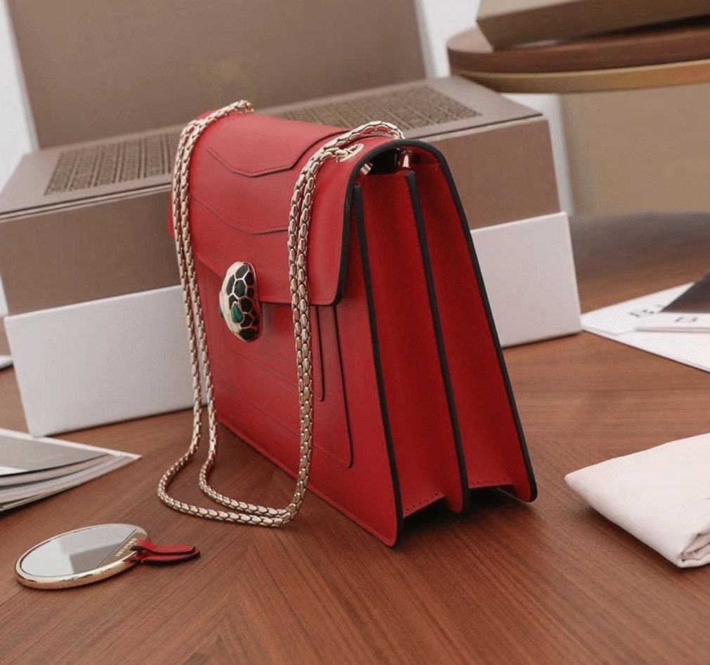 Replica Bvlgari Serpenti Forever Large Shoulder Bag Red Calfskin