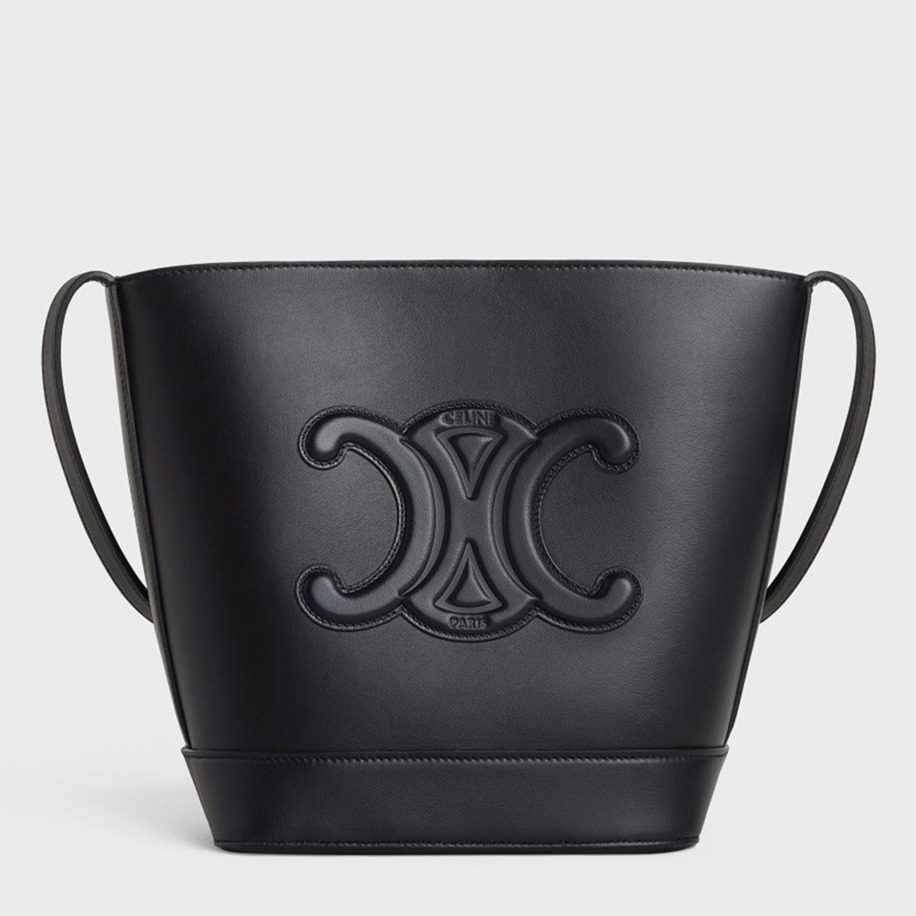 Top Quality Knockoff Celine Small Bucket Cuir Triomphe In Black Calfskin
