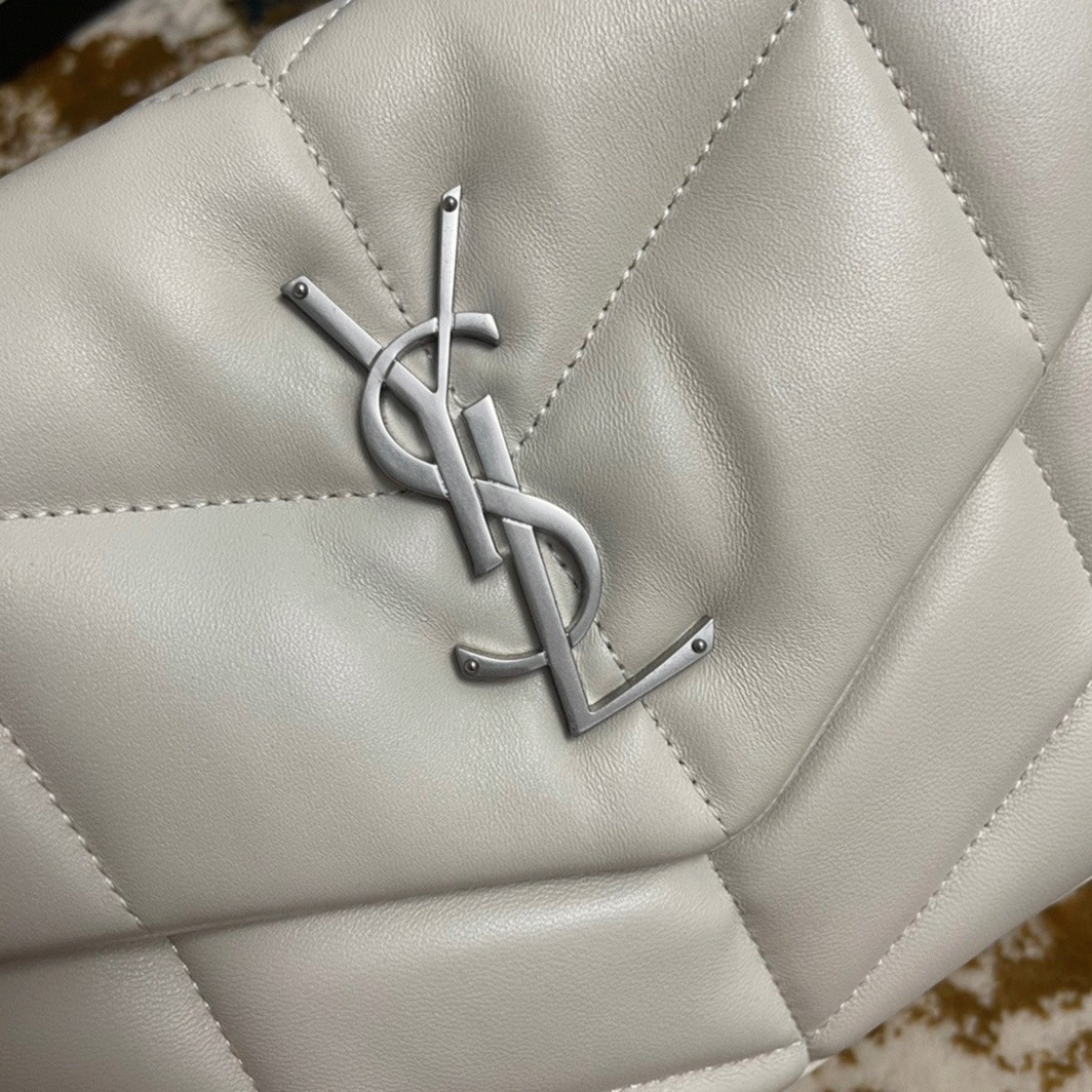 Replica Saint Laurent Puffer Small Chain Bag Ivory Lambskin