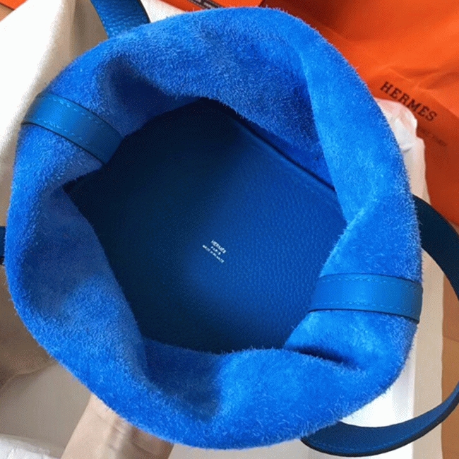 Top quality blue hydra fake Hermes Picotin Lock 18cm handbag