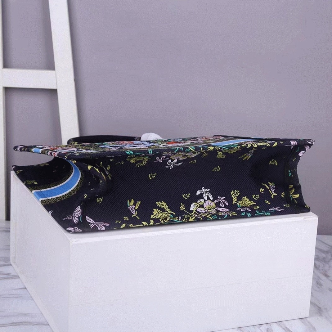 Dior Large Book Tote Bag Fake in Blue D-Constellation Embroidery